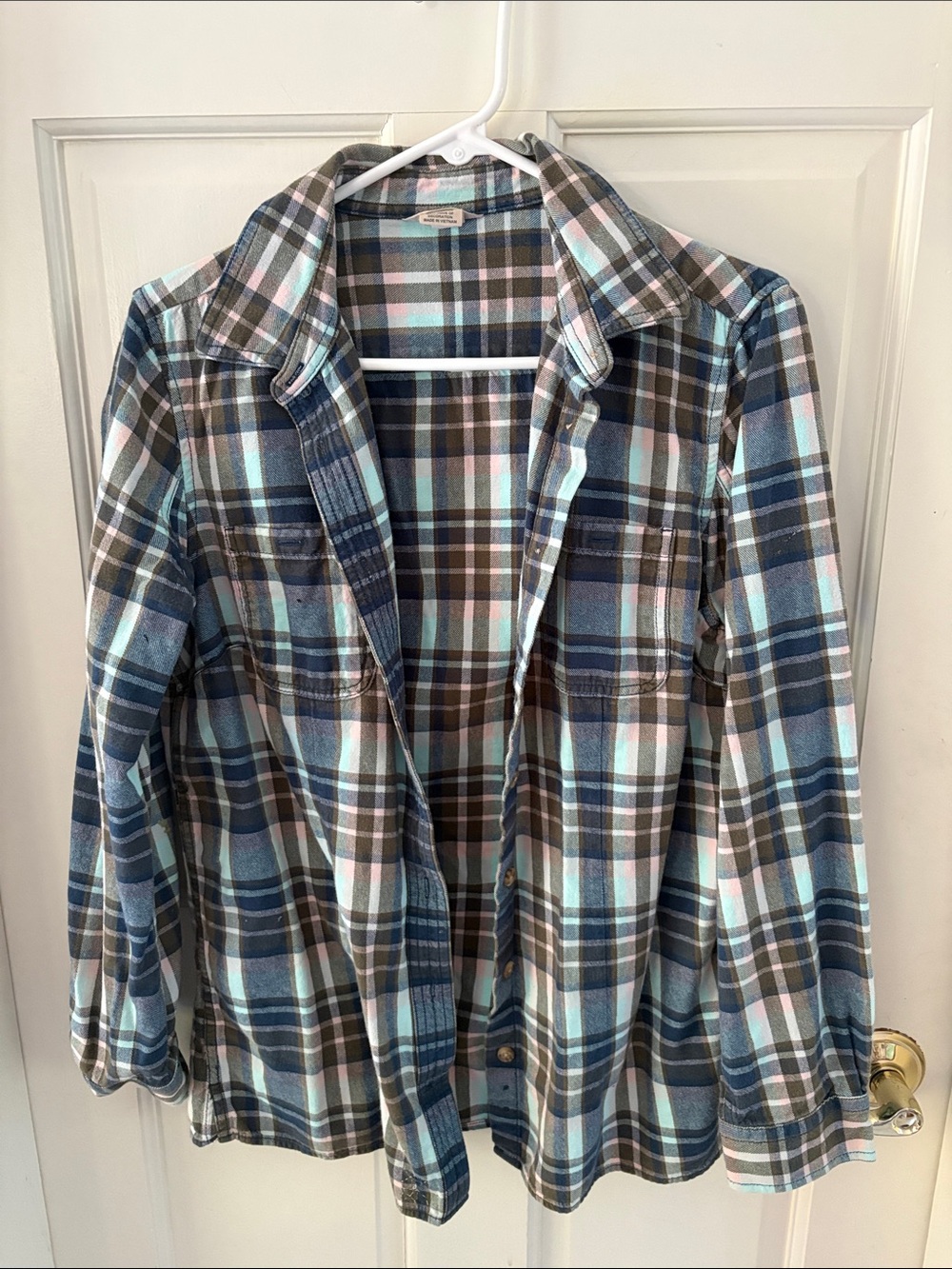 Duluth Trading Co Plaid Utility Jacket - Blue, Brown, White
